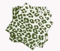 Set of 4 Green Iconic Leopard Napkins
