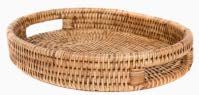 Rattan Oval Vanity Tray - Honey Brown