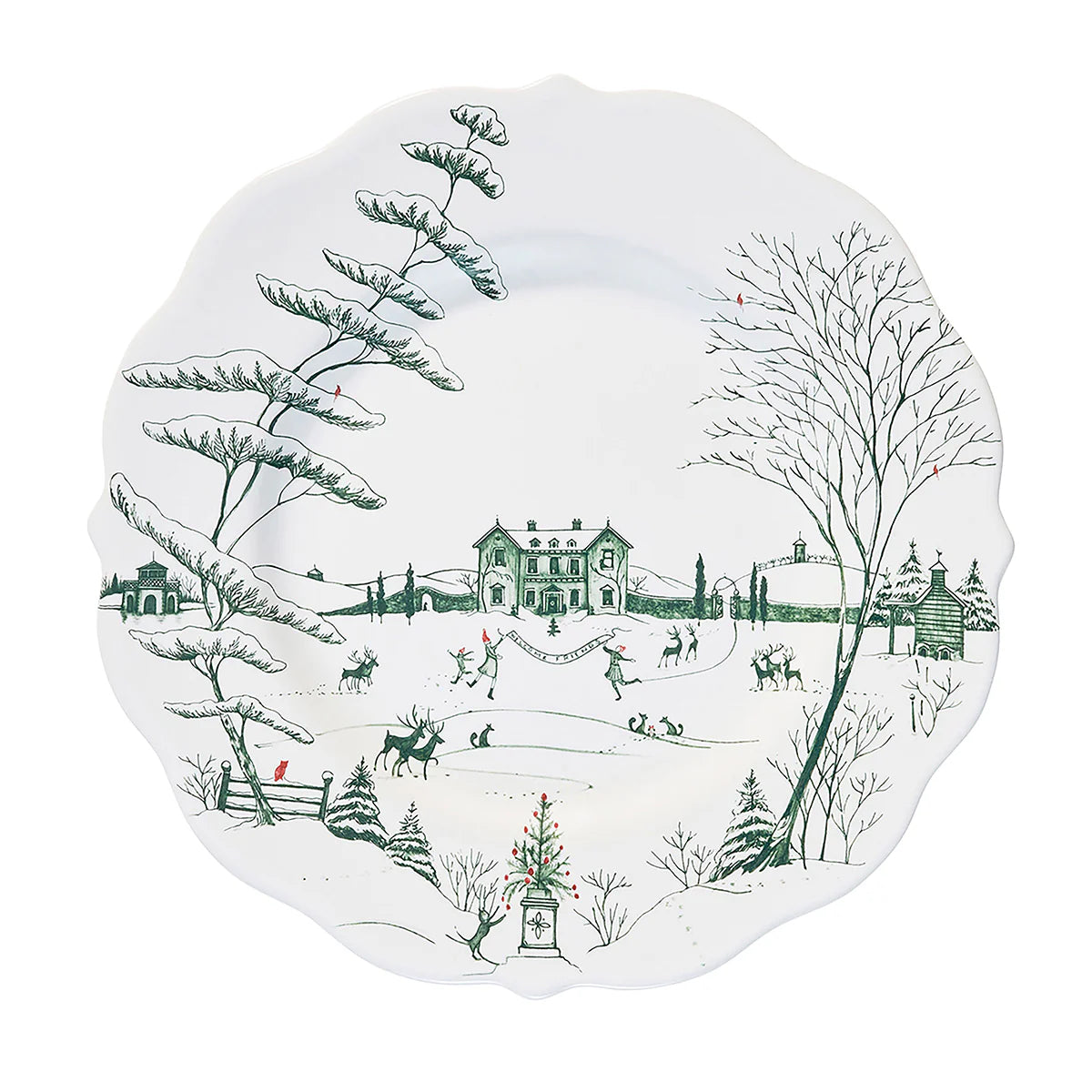Winter Frolic Dinner Plate in Evergreen